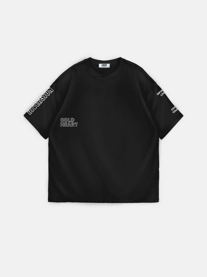 Oversize Cold Heart T-Shirt - Black