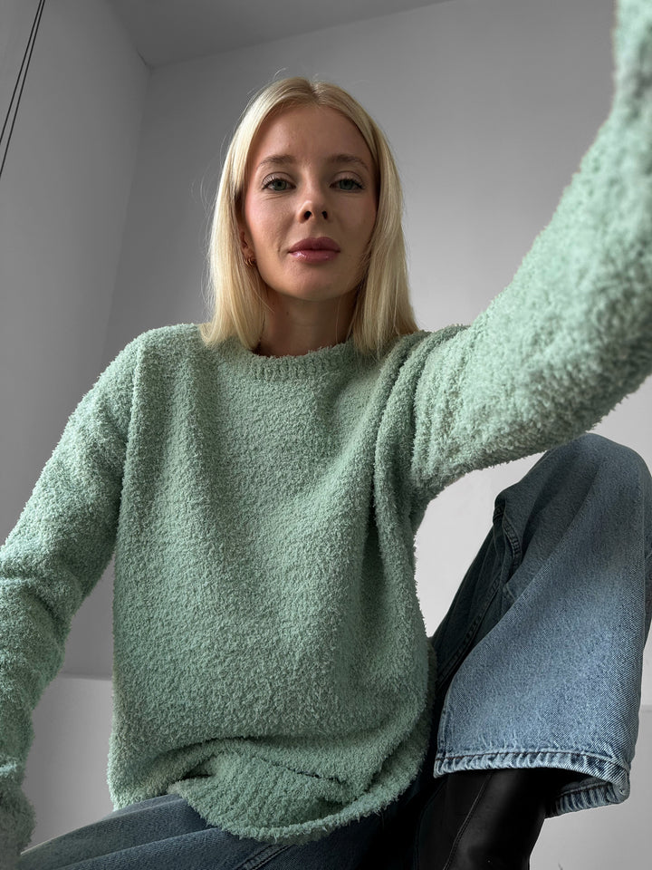 Oversize Plush Pullover - Starlight Blue