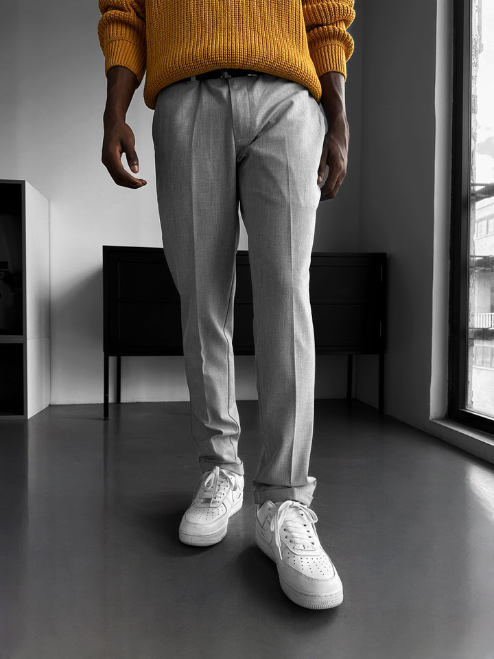 Comfort Pleated Trousers - Grey
