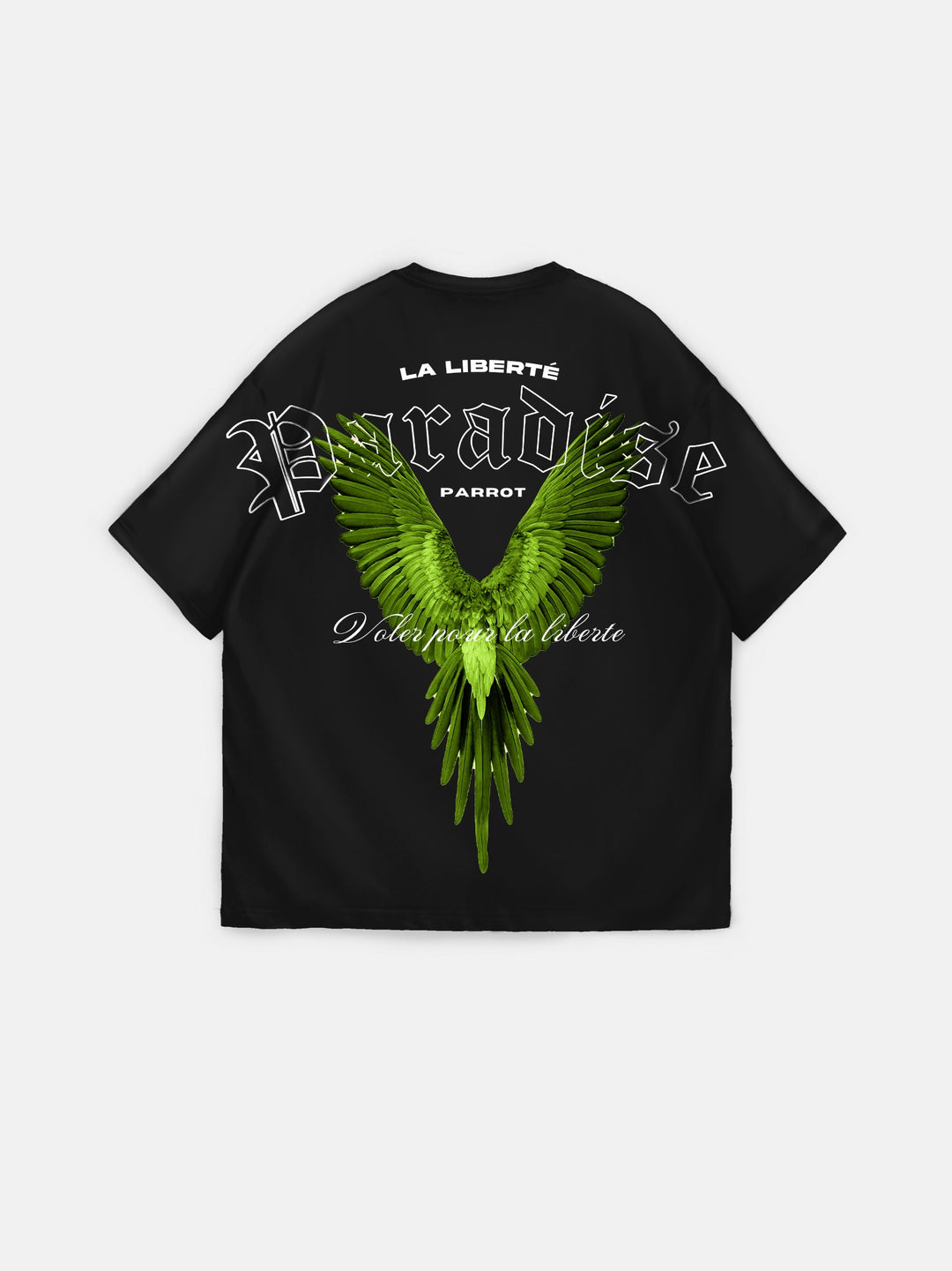 Oversize La Liberté Paradise T-shirt - Black and Green