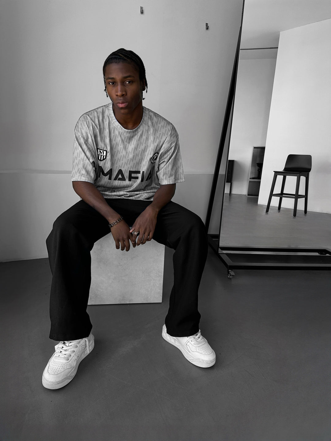 Oversize Mafia Trikot T-Shirt - Grey