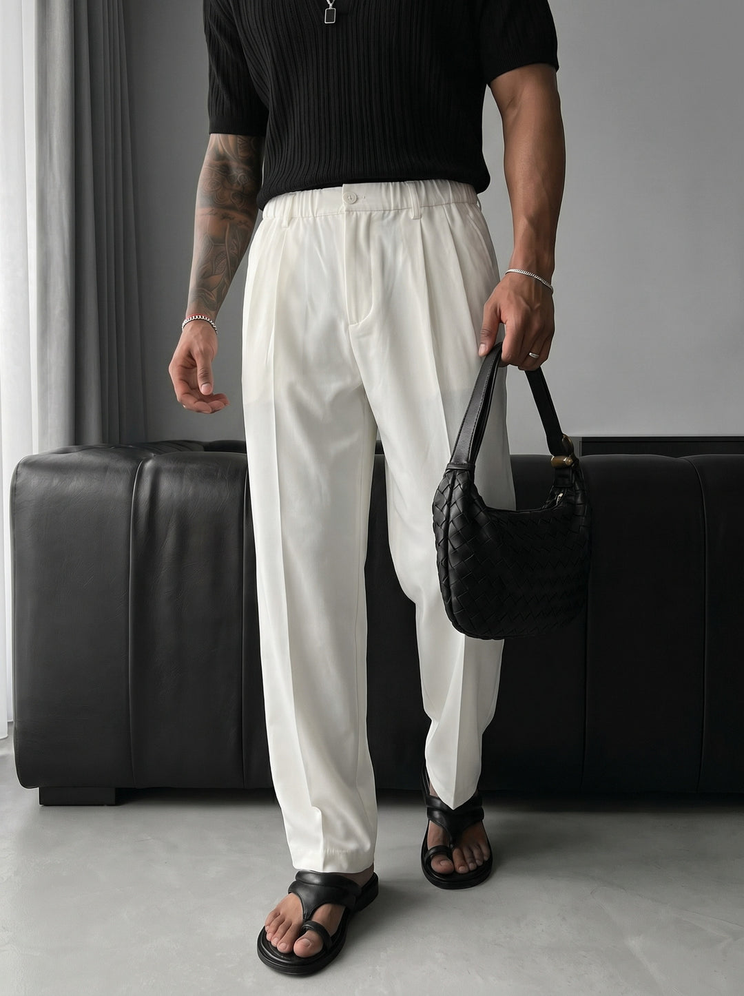 Baggy Chino Trousers - Ecru
