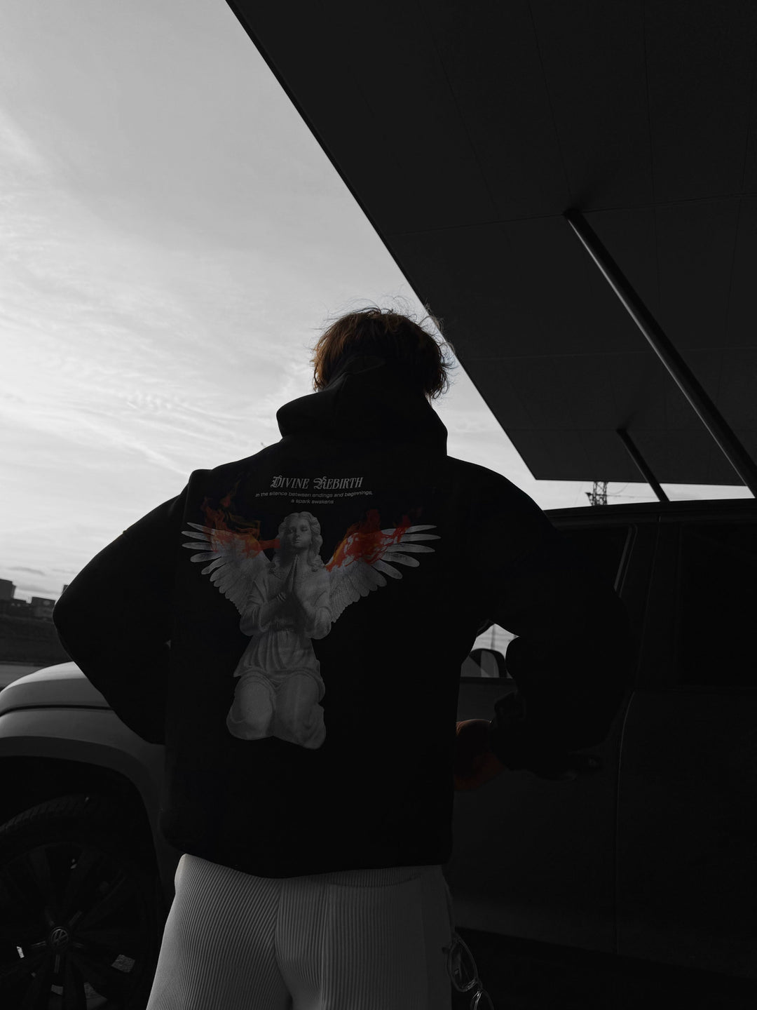 Oversize Divine Rebirth Hoodie - Black