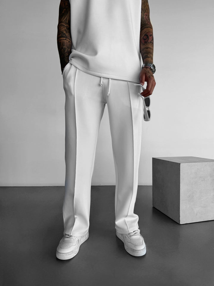 Loose Fit Diver Fabric Trousers - White