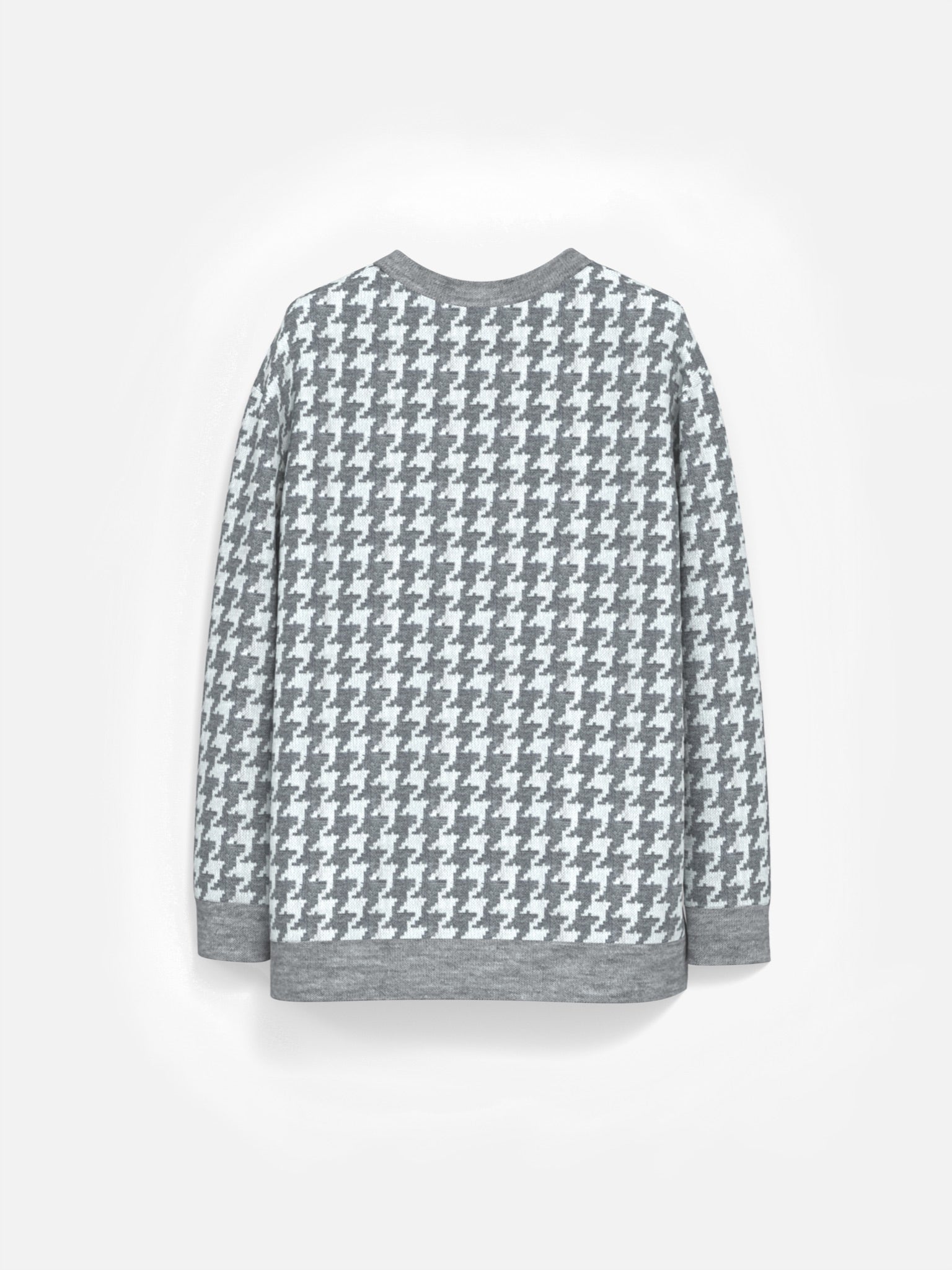 Oversize Houndstooth Pullover Grey Kleidermafia