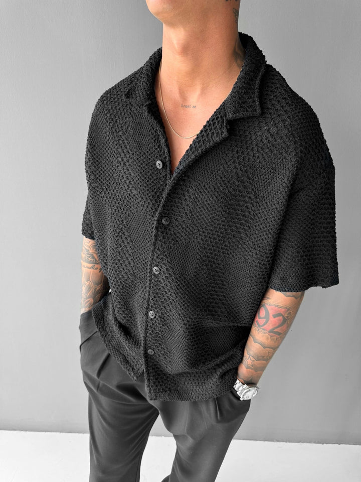 Oversize Tablecloth Shirt - Black