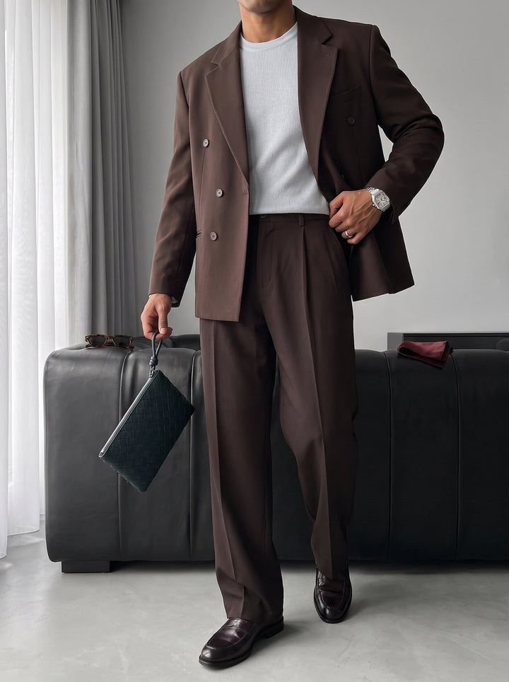 Oversize Tailored Suit - Brown