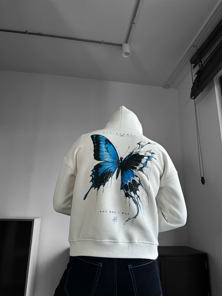 Oversize Broken Butterfly Hoodie - Ecru