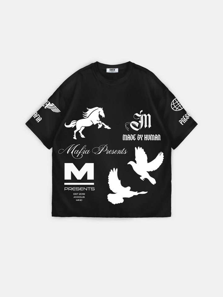 Oversize 'Made by Human' T-shirt - Black