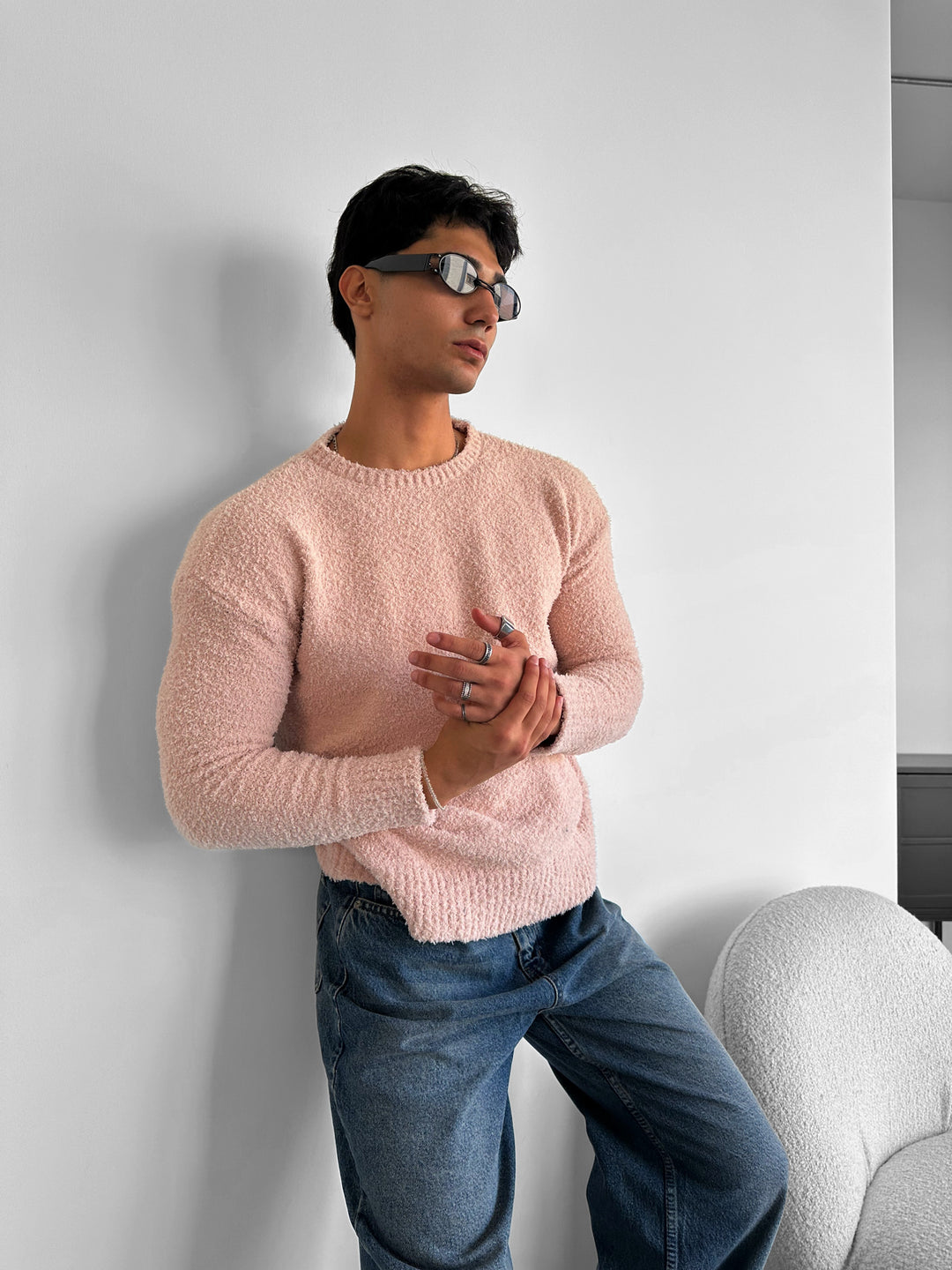 Oversize Plush Pullover - Rose Smoke