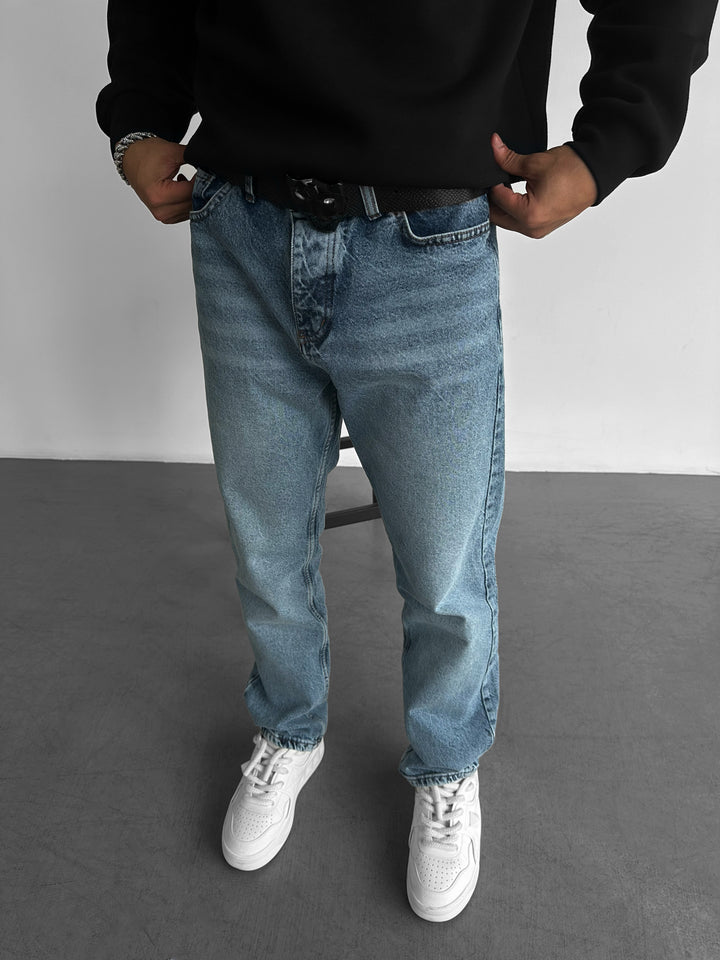 Baggy Washed Jeans - Blue