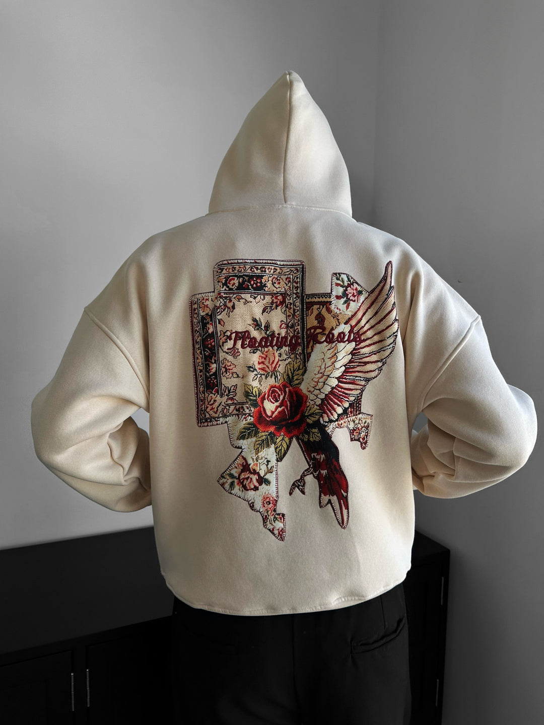 Oversize Floating Roots Hoodie - Beige