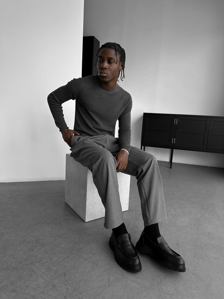 Baggy Chino Trousers - Anthracite