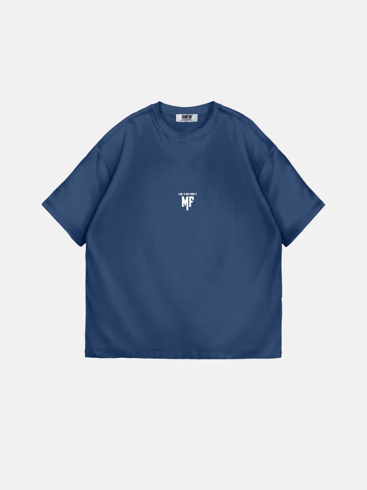 Oversize 'Like a Butterfly' T-Shirt - Navy Peony