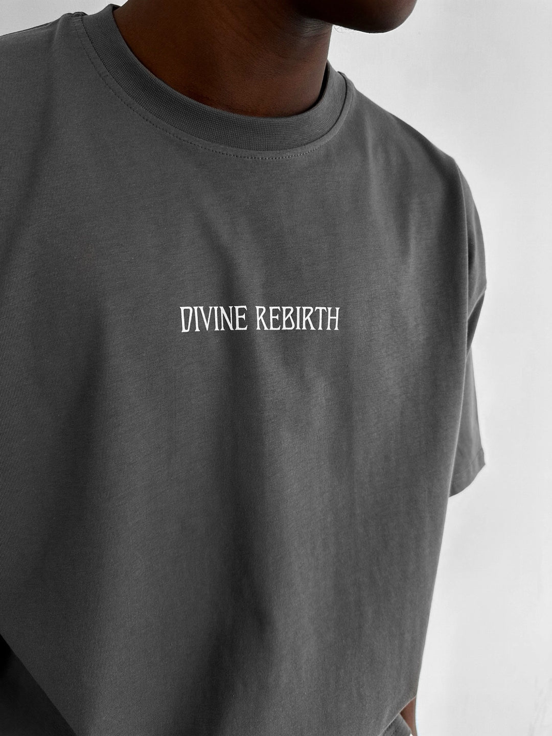 Oversize 'Divine Rebirth' T-Shirt - Anthracite