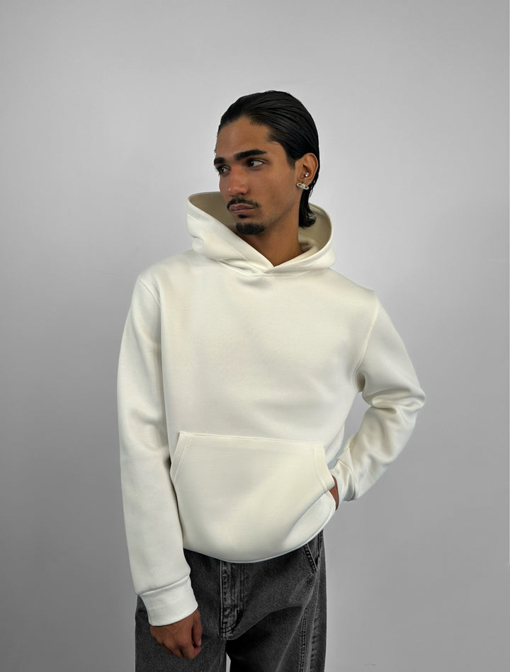 Loose Fit Basic Hoodie - Ecru