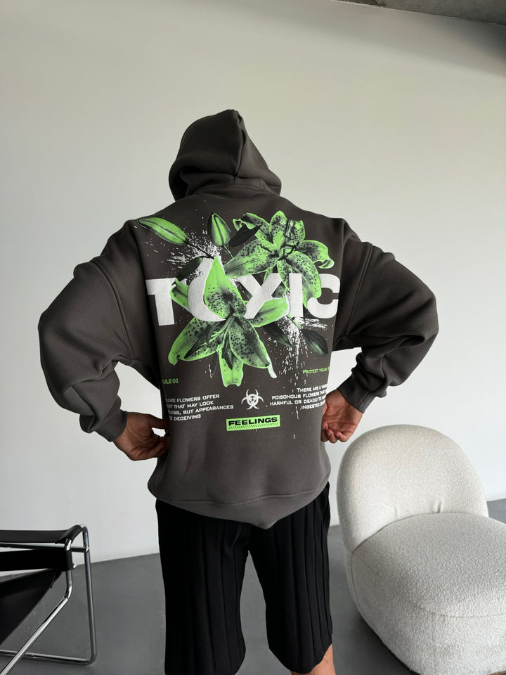 Oversize Toxic Hoodie - Anthracite