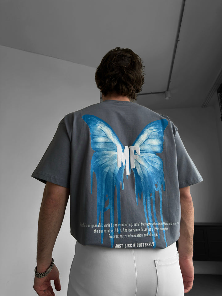 Oversize 'Like a Butterfly' T-Shirt - Stormy Weather