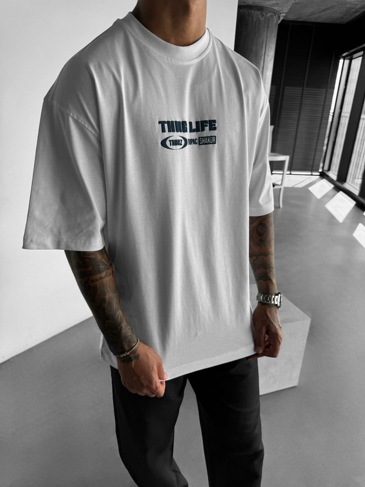 Oversize Thug Life T-Shirt - White
