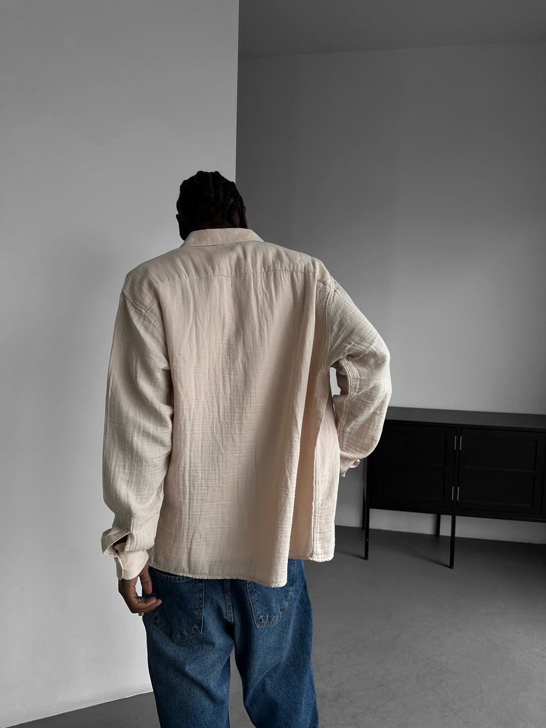 Oversize Muslin Shirt - Beige