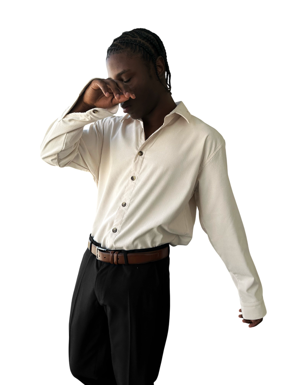 Oversize Velvet Shirt - Beige
