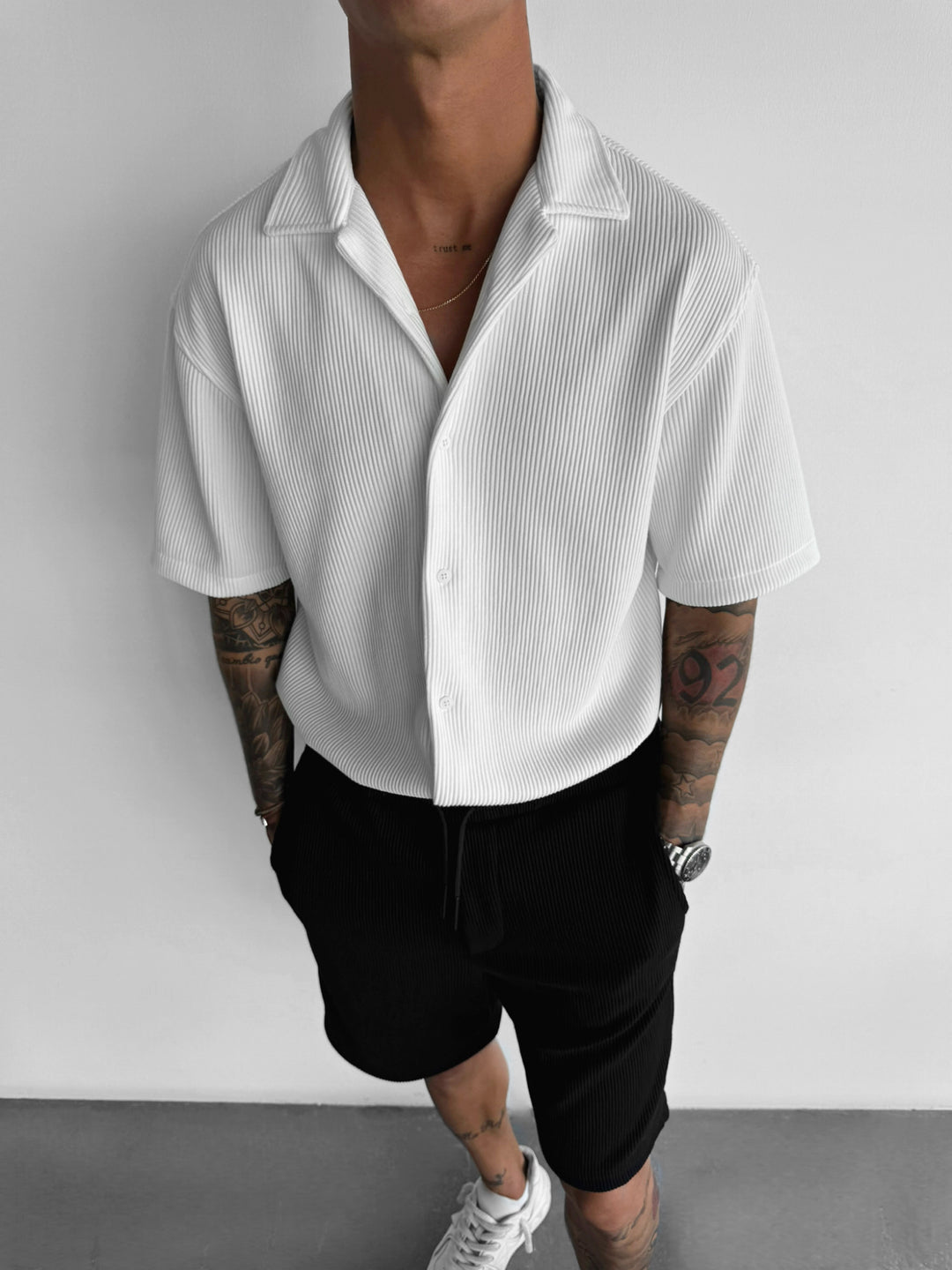 Oversize Cord Shirt - White