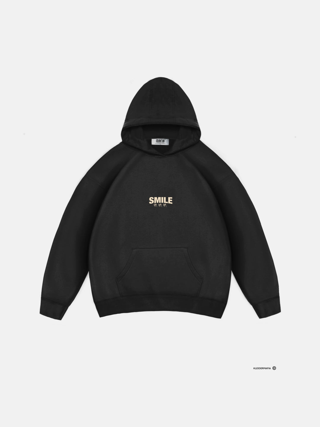 Oversize Smile Hoodie - Black