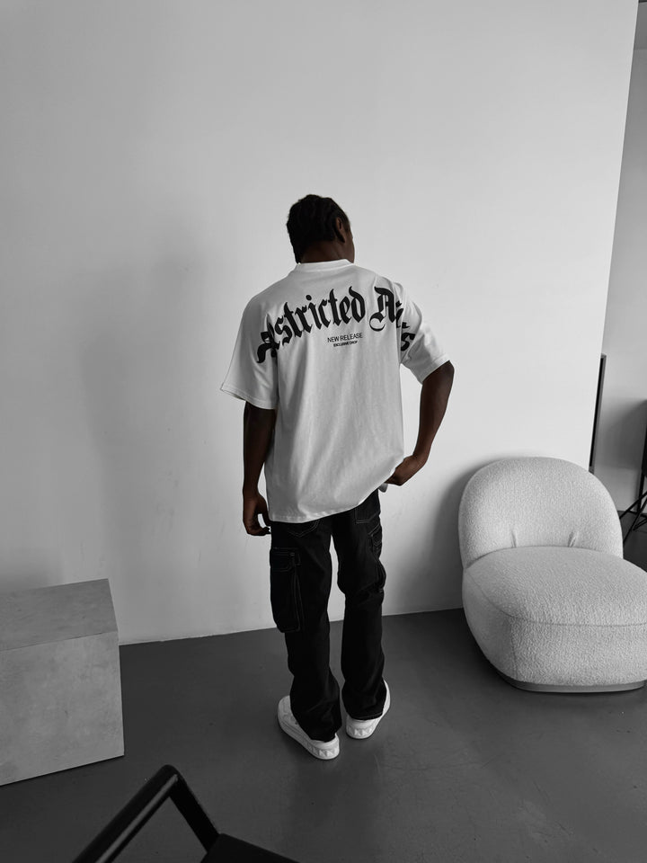 Oversize 'Restricted Access' T-Shirt - Ecru
