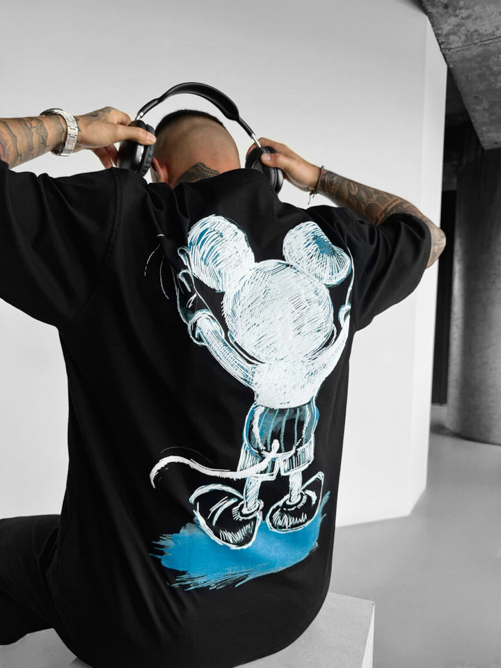 Oversize Mouse T-shirt - Black and Blue