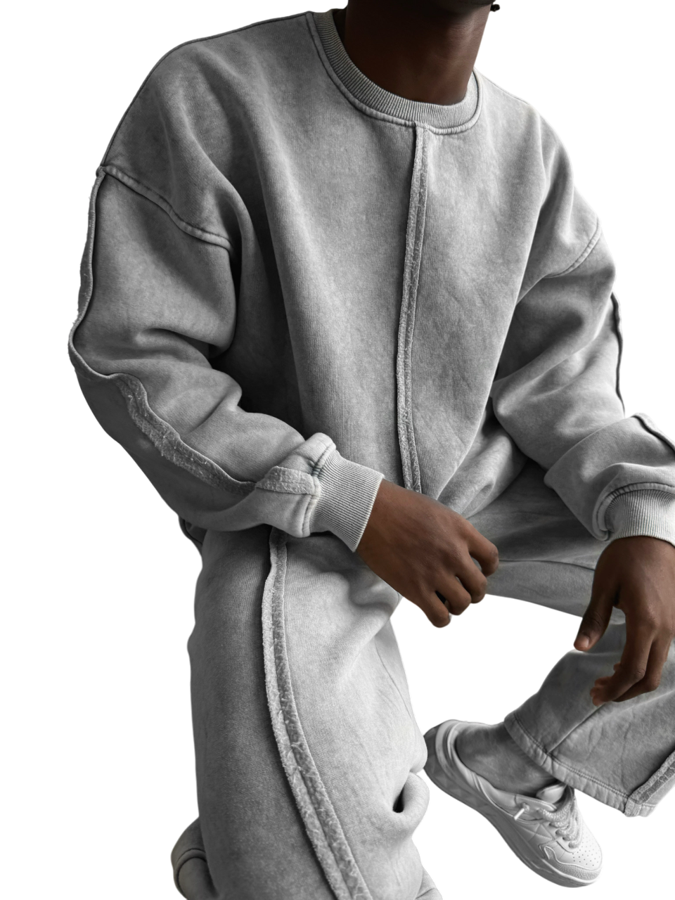 Oversize washed Seam Sweater - Grey