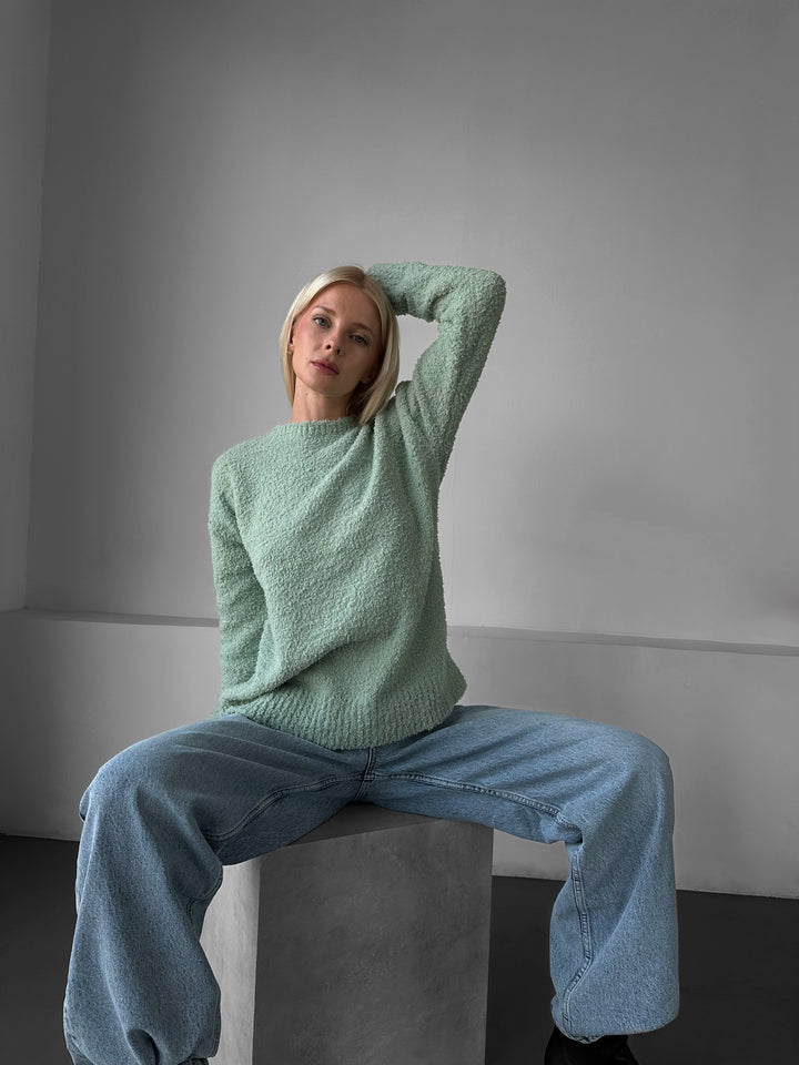 Oversize Plush Pullover - Starlight Blue