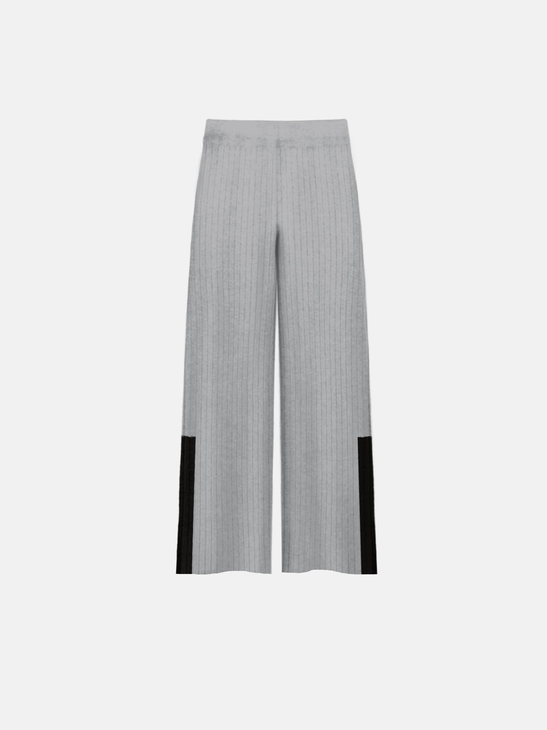 Wide Leg Details Knit Trousers - Anthracite