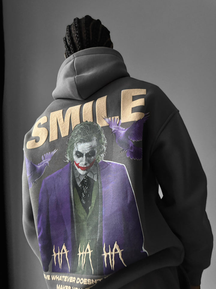 Oversize Smile Hoodie - Anthracite