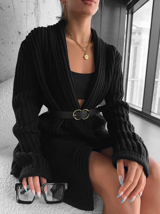 Oversize Pocket Cardigan - Black