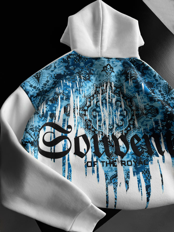 Oversize Souvenir Hoodie - White and Blue