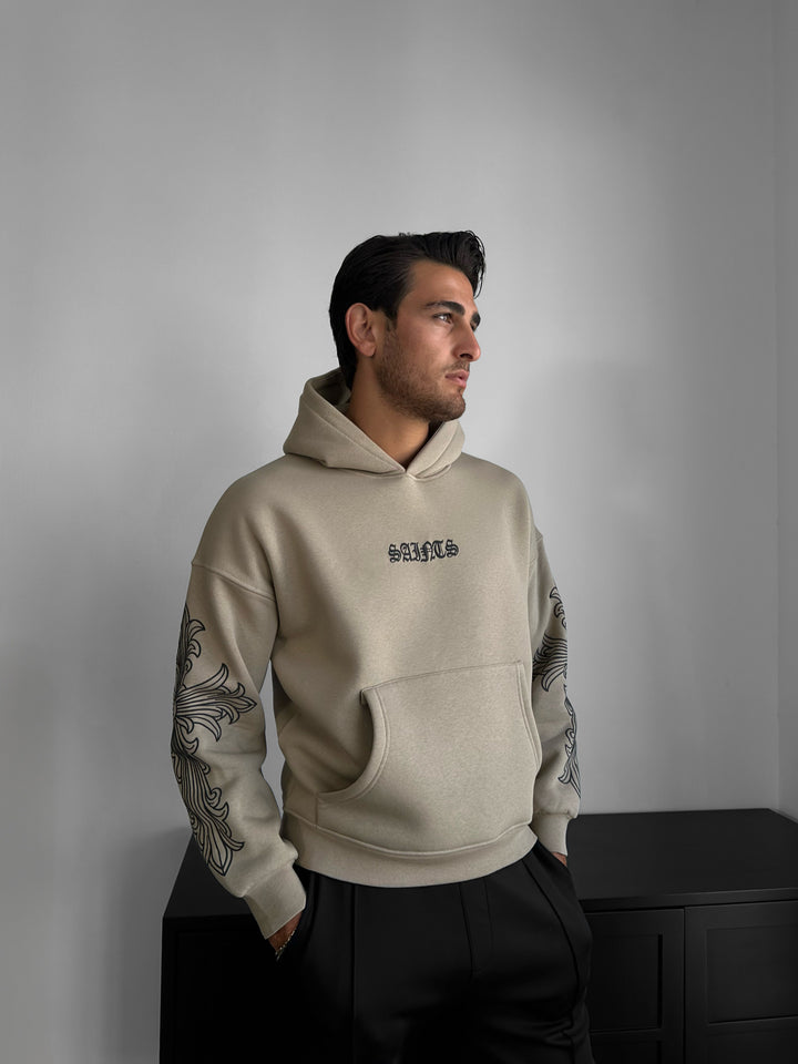 Oversize Saints Hoodie - Stone