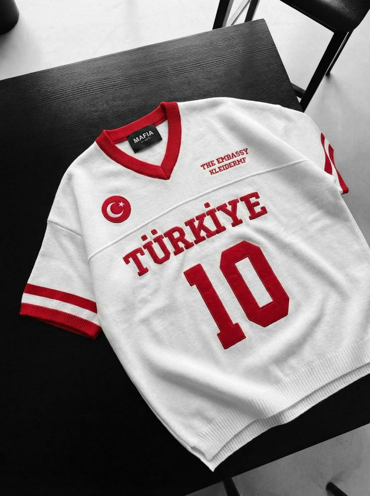Oversize Türkiye Knit T-shirt - White
