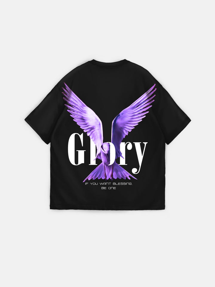 Oversize Glory T-shirt - Black and Lila