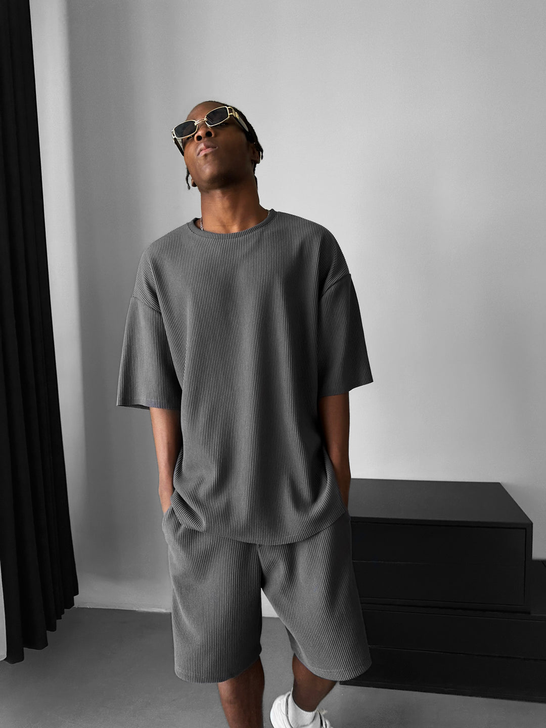 Oversize Cord Tee - Anthracite