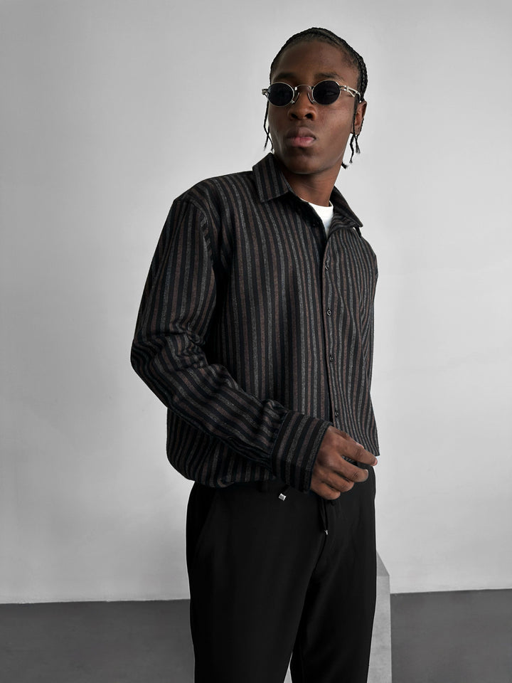 Thick Checked Winter Shirt - Brown