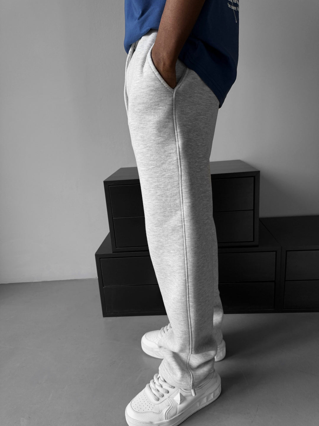 Basic Trousers - Light Grey Melange