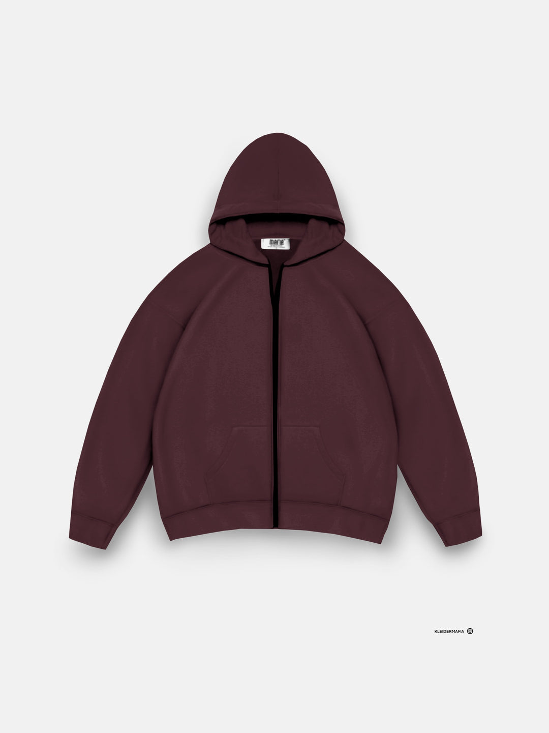 Oversize Basic Zipper Hoodie - Port Royale