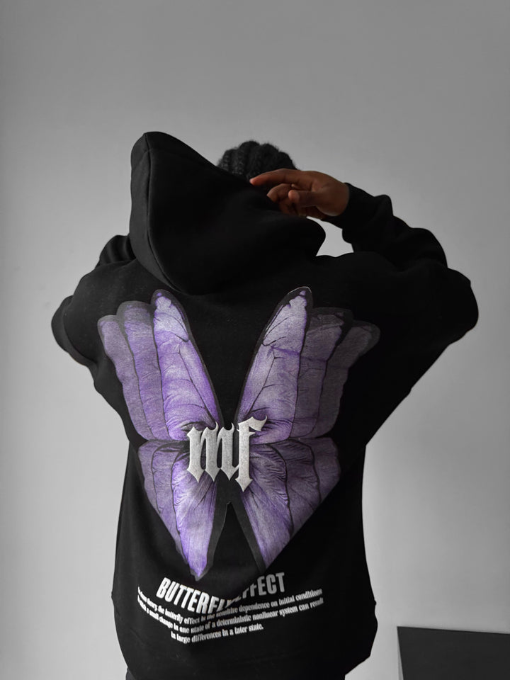 Oversize Butterfly Effect Hoodie - Black