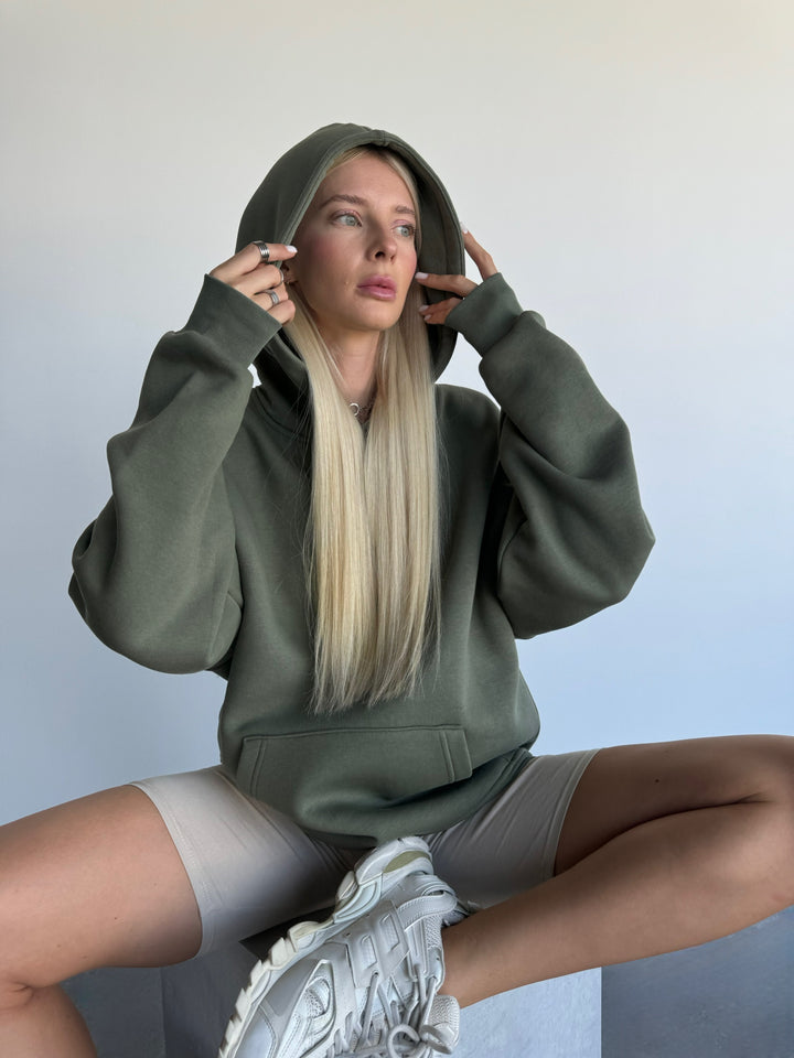 Oversize Basic Hoodie - Four Leaf Clover