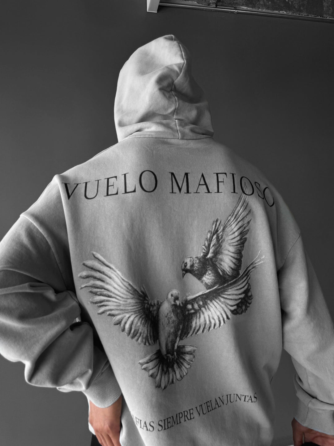Oversize Washed Vuelo Mafioso Hoodie - Grey