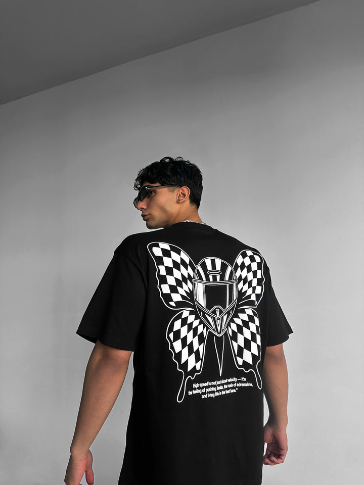 Oversize Butterfly Helmet T-shirt - Black