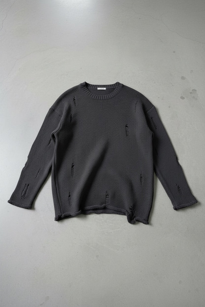Oversize Torn Sweater - Anthracite