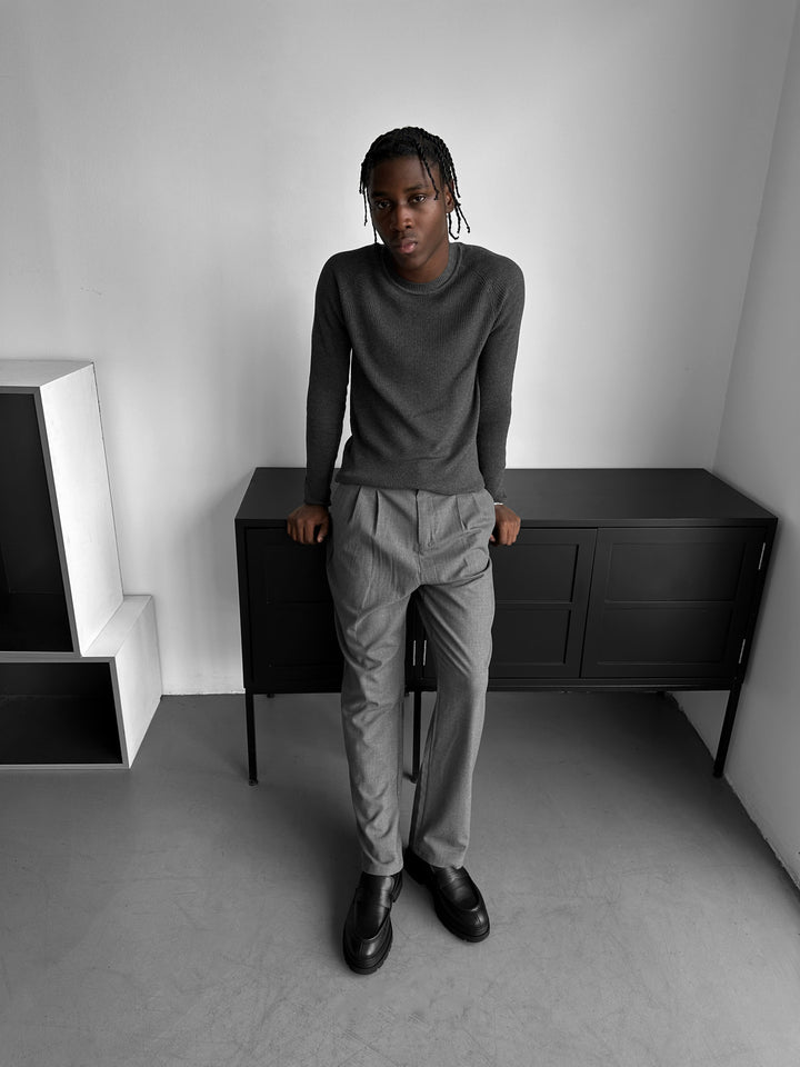 Baggy Chino Trousers - Anthracite