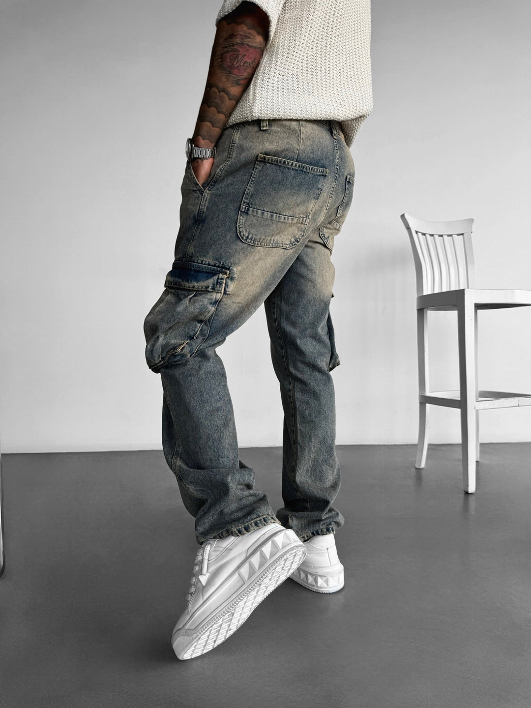 Baggy Cargo Jeans - Brown