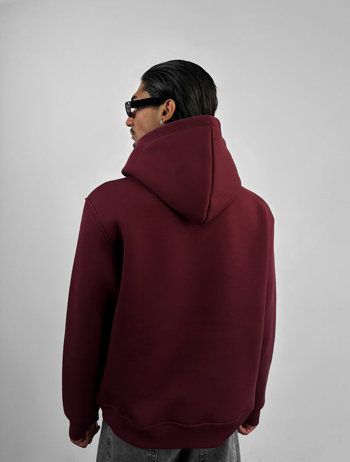 Loose Fit Basic Hoodie - Bordeaux